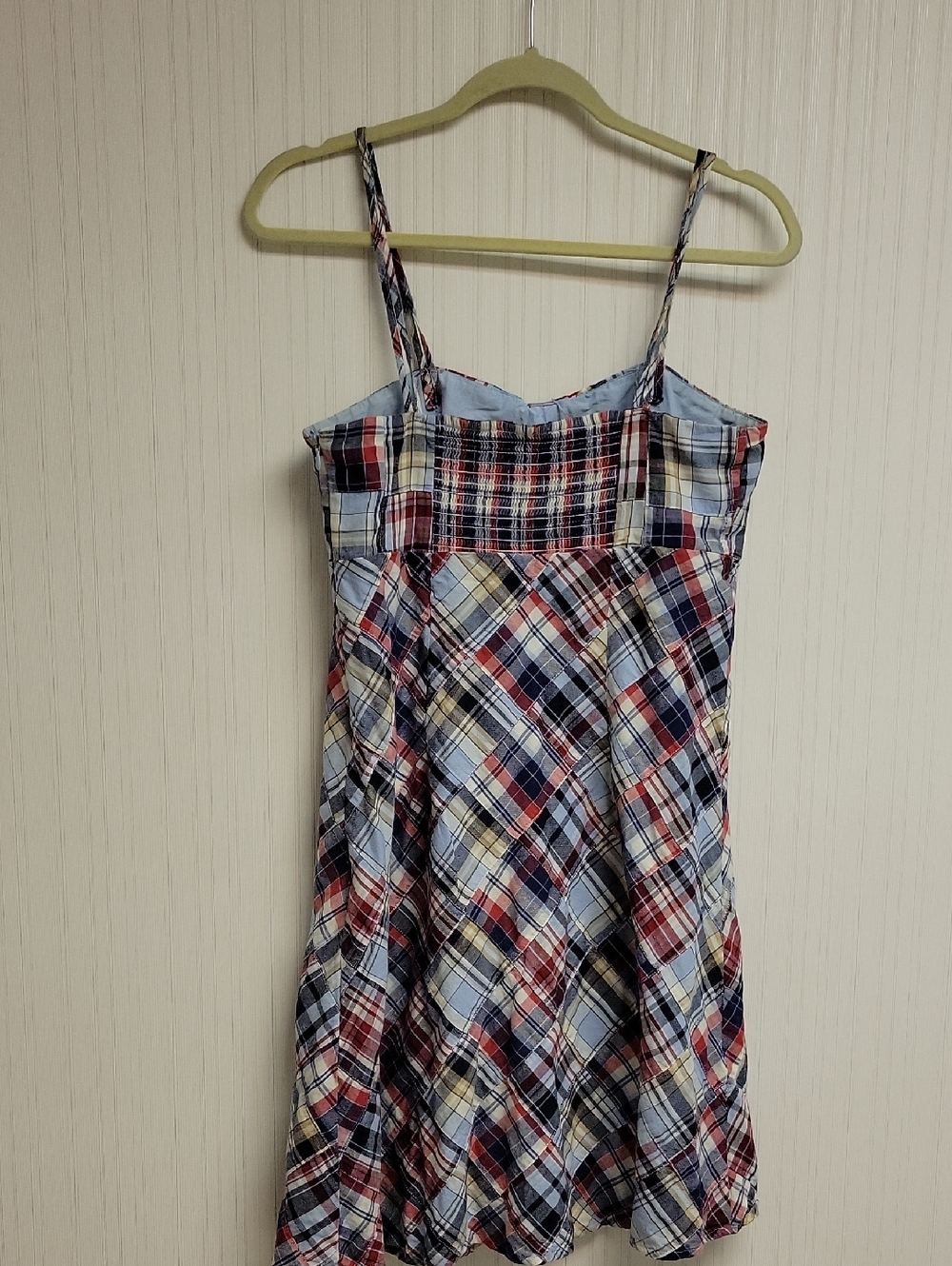 LOFT Plaid Midi Dress in Blue, Red, Navy, Cream - Picture 3 of 6